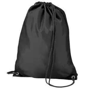 BagBase Budget Water Resistant Sports Gymsac Drawstring Bag (11 Litres) (Pack of 2) (One Size) (Black)