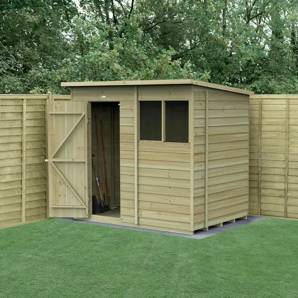 4Life Forest Wooden 7 x 5ft Overlap Pent Shed