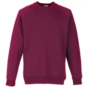 Fruit Of The Loom Childrens Unisex Raglan Sleeve Sweatshirt (12-13) (Burgundy)