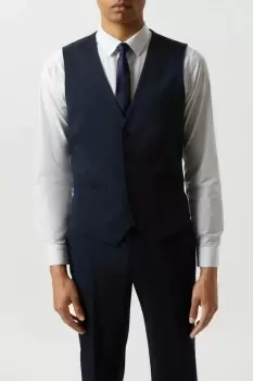 Mens Slim Fit Navy Essential Waistcoat