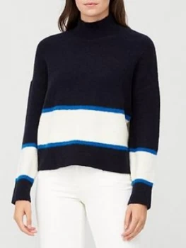 Whistles Whistles Colour Block Funnel Neck Knit