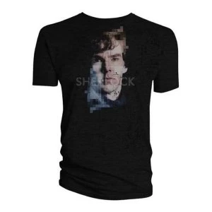 Sherlock - Sherlock Pixelated Mens Medium T-Shirt - Black