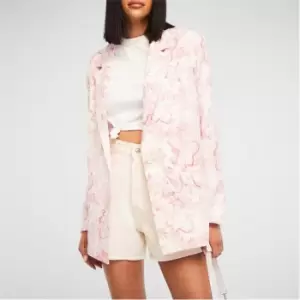 Missguided Porcelain Print Tailored Oversized Blazer - Pink