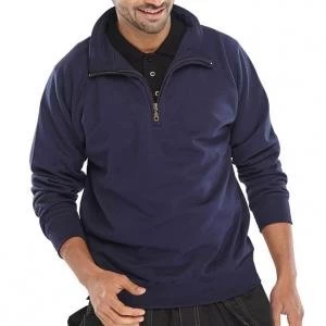 Click Workwear Sweatshirt Quarter Zip 280gsm 5XL Navy Blue Ref