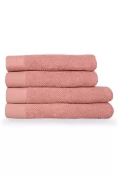 Textured Weave Oxford Panel Cotton 4 Piece Bath Towel/Bath Sheet Bale