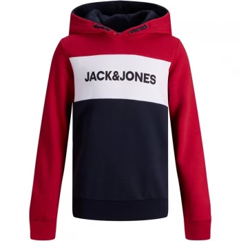 Jack and Jones & Jones Junior Logo Blocking Sweat Hoodie - Tango Red