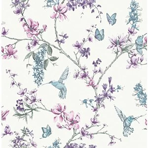 Superfresco Easy Simplicity Pearl/Lilac Decorative Wallpaper - 10m