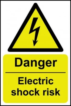 Danger Elctric Shock Risk Sign S/A Vinyl