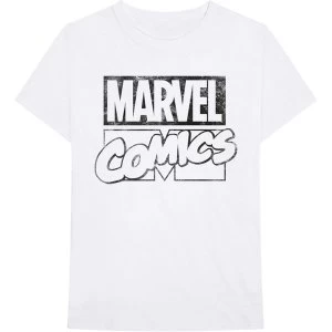 Marvel Comics - Logo Unisex Large T-Shirt - White