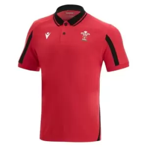 Macron Wales Rugby Polo Shirt Mens - Red