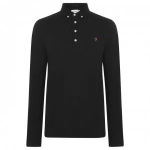 Farah Vintage Ricky Long Sleeve Polo Shirt - Dp Black 006