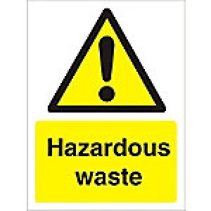 Warning Sign Hazardous Waste Plastic 40 x 30 cm