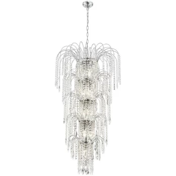 Searchlight Lighting - Searchlight Waterfall - 13 Light Crystal Chandelier Chrome Finish, E14