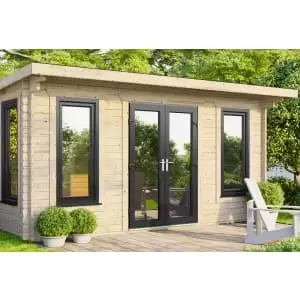 Power Sheds 16 x 10ft Central Doors Pent Notched Logs Log Cabin