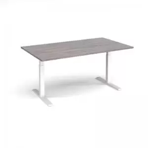 Elev8 Touch boardroom table 1800mm x 1000mm - white frame and grey oak