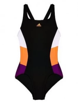 adidas Youth Swim Fit Suit - Black, Size 14-15 Years, Women