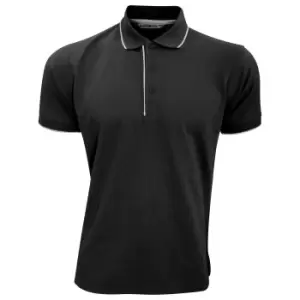 Kustom Kit Mens Essential Short Sleeve Polo Shirt (2XL) (Black/White)