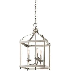 3 Light Medium Ceiling Pendant Brushed Nickel, E14