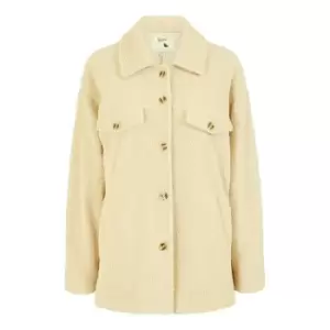 Yumi Beige Teddy Bear Button Through Shacket - Beige