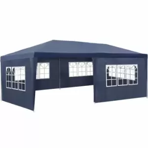 Tectake Gazebo 6X3M With 5 Side Panels Blue