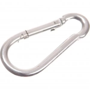 Faithfull Stainless Steel Fire Brigade Snap Hook Carabiner 6mm Pack of 2