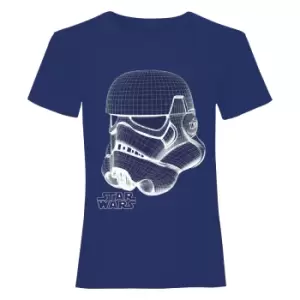 Star Wars Boys Stormtrooper Wireframe T-Shirt (5-6 Years) (Navy)