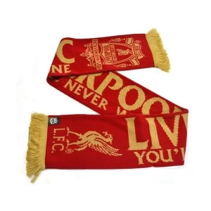 Liverpool Gold Standard Gold Print Jacquard Knit Scarf