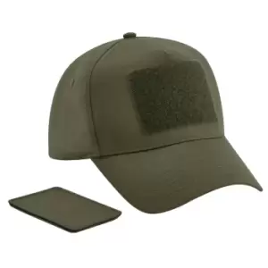 Beechfield Unisex Adult Removable Patch Baseball Cap (One Size) (Military Green)