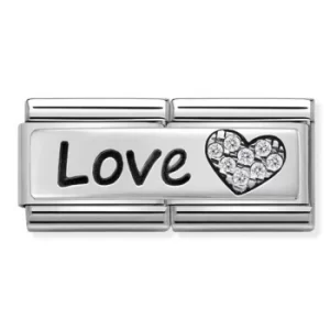 Nomination CLASSIC Silvershine Double Link Love Heart Charm 330731/05