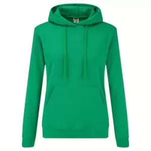 Fruit Of The Loom Ladies Lady Fit Hooded Sweatshirt / Hoodie (XS) (Heather Green)