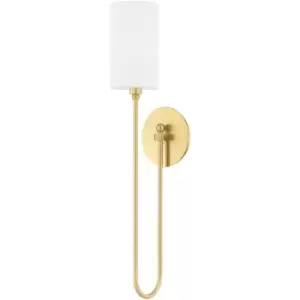 Harlem 1 Light Wall Sconce Brass, Linen, 2500K