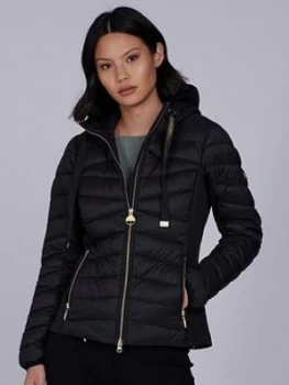 Barbour International Grid Quilted Jacket - Black, Size 16, Women