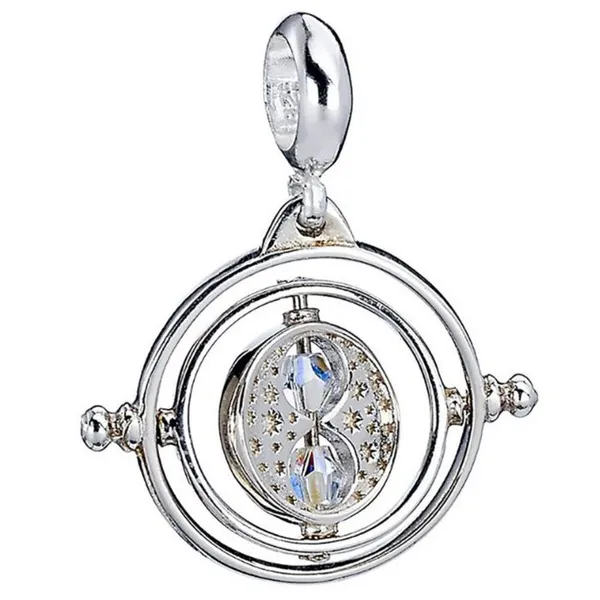 Sterling Silver Time Turner Slider Charm with Crystal Elements