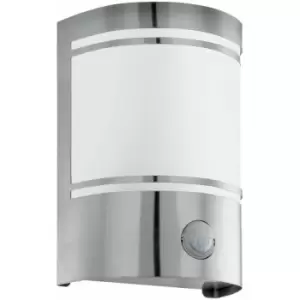 Loops - IP44 Outdoor Wall Light & pir Motion Sensor Stainless Steel 1 x 40W E27 Bulb