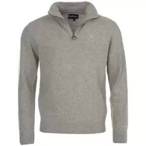 Barbour Essential Lambswool Half Zip Jumper Light Grey Marl XL