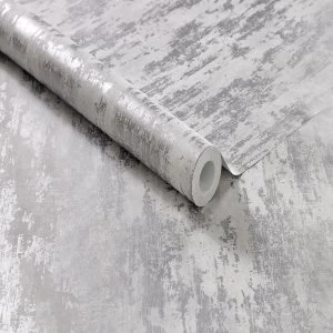 Graham and Brown Boutique Industrial Texture Wallpaper - Silver