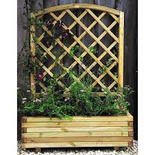 Forest Garden 6 x 1ft Slat Wall Planter 1 Shelf Wood