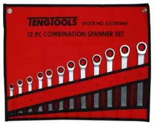 Teng Tools 6512RSmm 12 Piece Ratchet Spanner Set In A Wallet 8 - 19mm