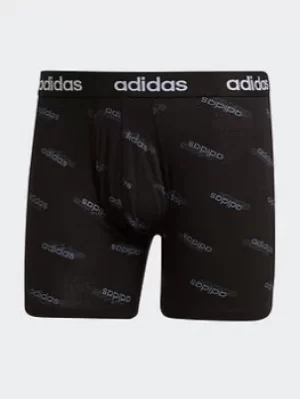 adidas Essentials Logo Boxer Briefs Two-pack, Black/Navy, Size XL, Men