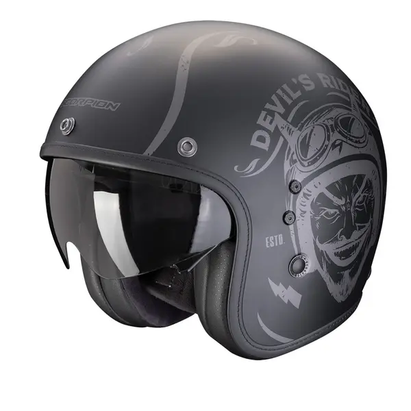 Scorpion Belfast Evo Romeo Matt Black Silver Jet Helmet XL