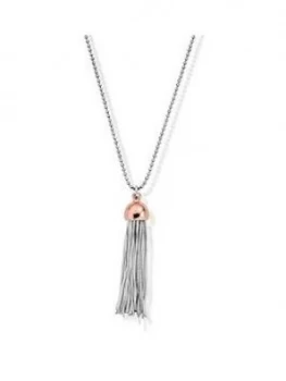 ChloBo Sterling Silver Diamond Cut Chain With Tassel Pendant, Silver, Women