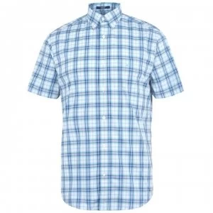 Gant Multi Check Short Sleeve Shirt - Green 450