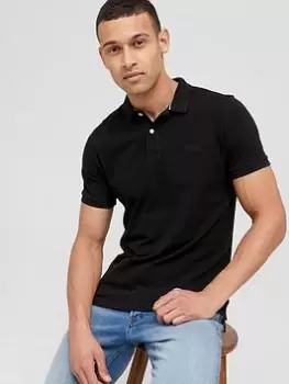 Superdry Classic Pique Polo Shirt - Black, Size L, Men