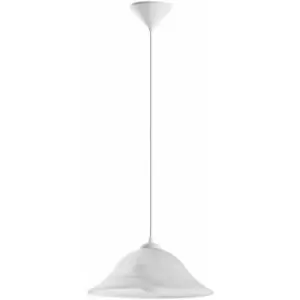 Pendant Ceiling Light Colour White Shade White Glass Alabaster Bulb E27 1x60W