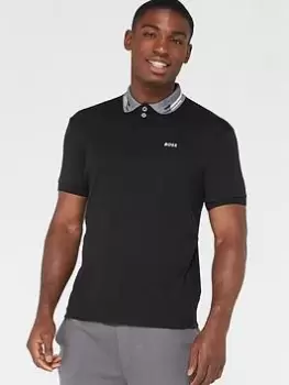 BOSS Boss Paddy 1 Regular Fit Polo Shirt, Black, Size XL, Men