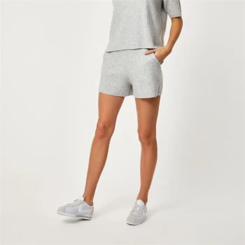 Jack Wills Ribbed Lounge Knitted Shorts - Grey Marl