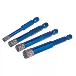 4PC Porcelain & Ceramic Diamond Tile Drill Bit Pack