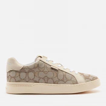 Coach Womens Lowline Jacquard Trainers - Stone/Chalk - UK 3