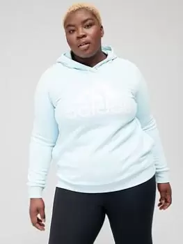 adidas Big Logo Hoodie (Plus Size) - Light Blue, Size 3X, Women