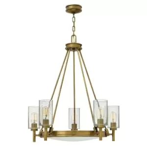 5 Bulb Chandelier Hanging Pendant LIght Heritage Brass LED E27 100W Bulb